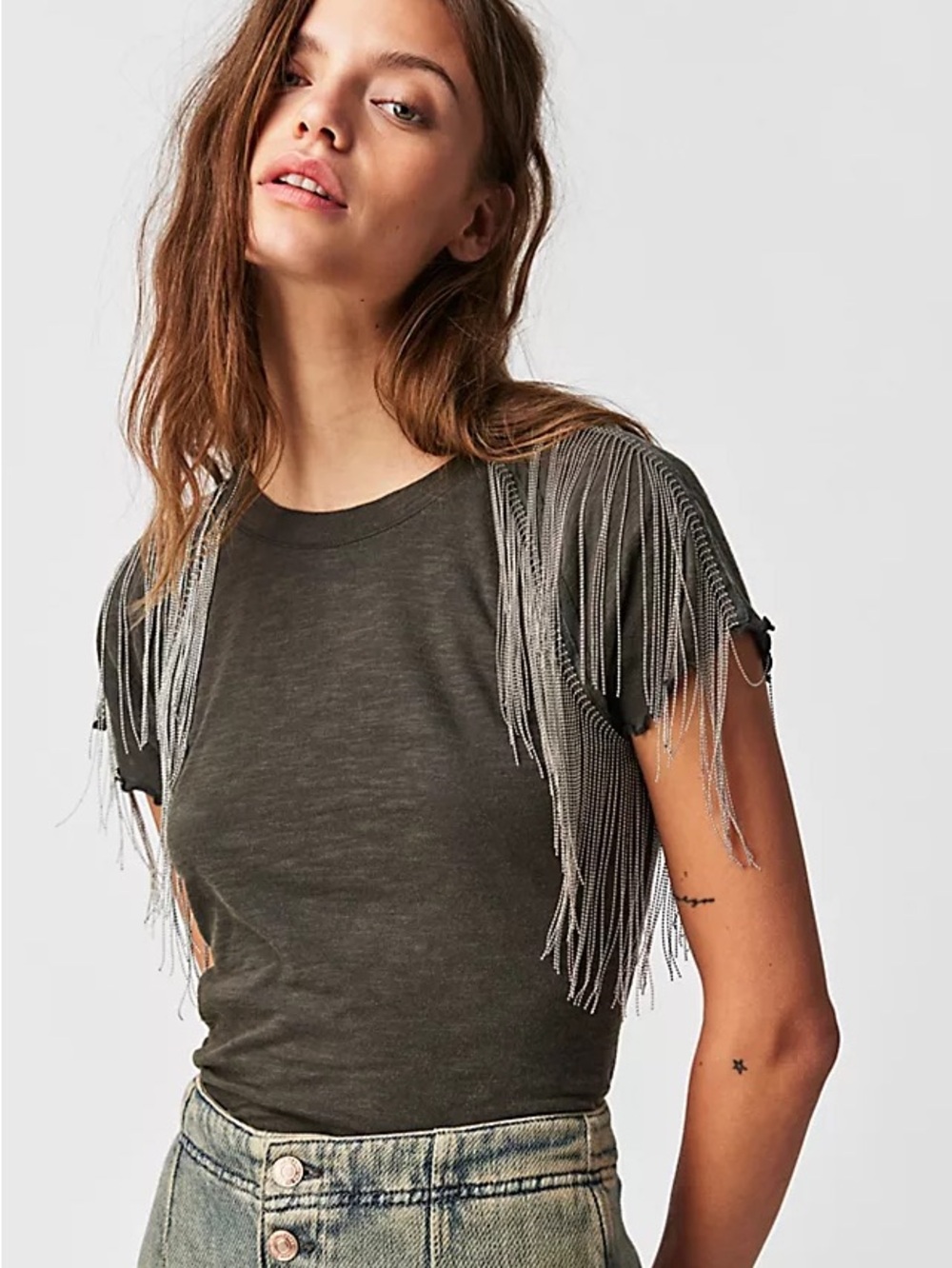 Free People “Bang Bang” Tee in Vintage Grey